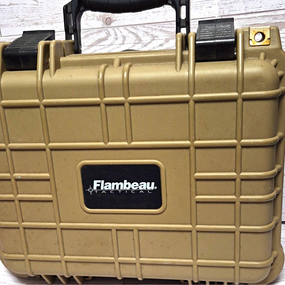 Flambeau 1109HD-T Tan Hard Case Waterproof w/ Foam 12x9x5"